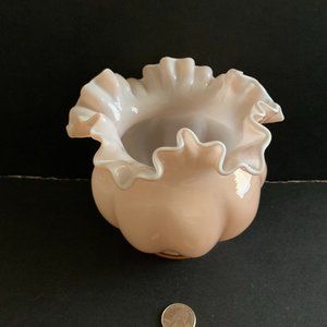 Fenton Pink Ruffled Vase